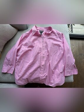 Women’s Ralph Lauren Pink Gingham Button-Down Shirt 3X